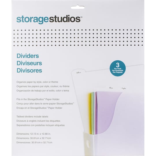 Storage Studios Tabbed Dividers with Labels, 3ct.